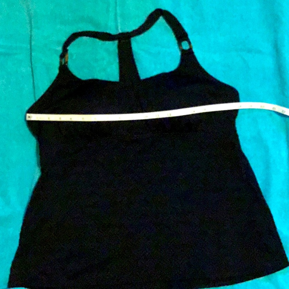 Black tankini top, size XL